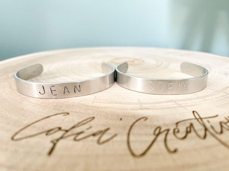 Personalized bracelet personalized bangle bracelet Gift idea Personalized jewelry Christmas gift image 2