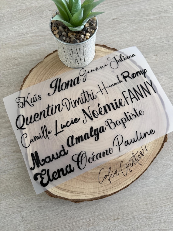 Sticker Prénom Personnalisé en Vinyle Permanent | Autocollant Sur Mesure | Déco Personnalisée | 18 Polices au Choix