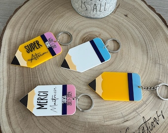 Personalized keychain for Teacher, Assistant Teacher, and Teaching Assistant - End-of-school-year gift