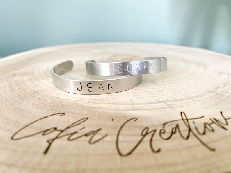 Personalized bracelet personalized bangle bracelet Gift idea Personalized jewelry Christmas gift image 1