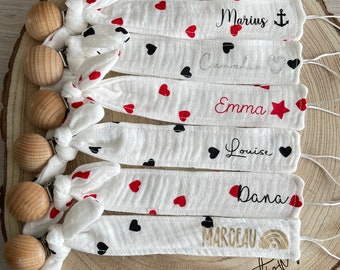 Igemy 2 PCS Attache Tétine Personnalisée Avec Prénom - Accroche Sucette Bébé Cadeau Naissance