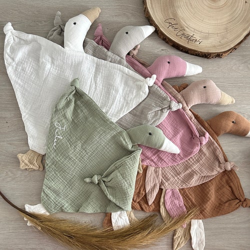 Personalized goose comforter - Cotton gauze comforter - Baby gift