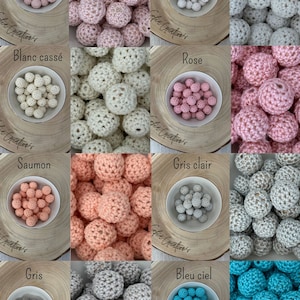 Crochet beads 16 mm Beads for pacifier clip image 1