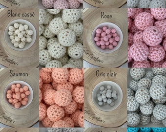 Crochet beads - 16 mm - Beads for pacifier clip -