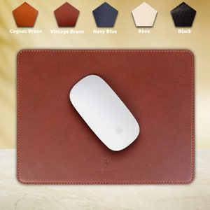 Leder Mousepad, Vegane Gerbung, Mauspad selektiertes Voll Leder, Bürounterlage mit Personalisierung, Bürobedarf mit Gravur, Prägung