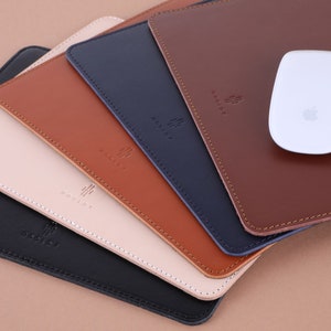 Faux Leather Mouse Pad, Personalized Faux LeatherMouse Pad, Custom Office Accessories, Genuine Leather Desk Pad, Vegan Tanning, Gift for Her