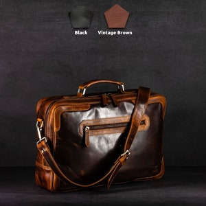 Sac pour ordinateur portable en cuir, 15,5 pouces, sac de travail en cuir, sac à bandoulière, sac à bandoulière pour tous les appareils jusqu'à 15,5 pouces, porte-documents