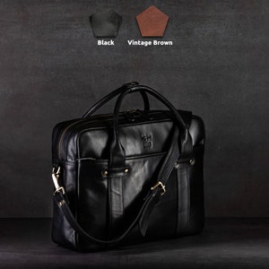 Sac pour ordinateur portable en cuir, 15,5 pouces, sac de travail en cuir, sac à bandoulière, sac à bandoulière pour tous les appareils jusqu'à 15,5 pouces, porte-documents