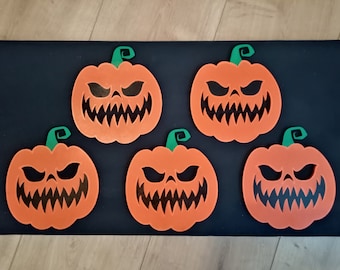 Scary MDF Halloween Pumpkin Face Set