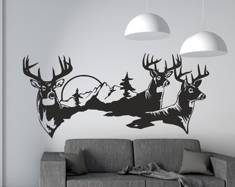 Deer SVG/DXF - Digital Download Pdf, Dxf, Cdr, Ai, Svg - Laser CNC Plasma Waterjet - Deer  Dxf - Deer Svg - Mountain Svg - metal cutting