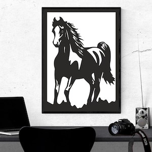 Pferd SVG/DXF - Digitaler Download Pdf, Dxf, Cdr, Ai, SVG - Laser CNC-Plasma-Wasserstrahl - Pferd Dxf - Pferd SVG-Svg-Dateien-Dxf-Dateien-Vector Files