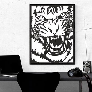 Tiger SVG/DXF - Digital Download Pdf, Dxf, Cdr, Ai, Svg - Laser CNC Plasma Waterjet - Tiger Dxf - Tiger Svg - metal cutting - Svg Files