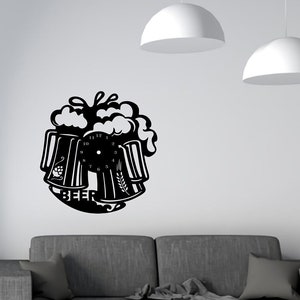 Beer wall clock SVG/DXF - Digital Download (Dxf, Svg, Pdf, Cdr, Ai) - Laser CNC Plasma Waterjet - Beer wall clock Dxf -Beer wall clock Svg