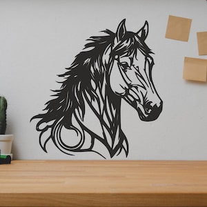 Cheval SVG/DXF - téléchargement numérique Pdf, Dxf, Cdr, Ai, Svg - Laser CNC Plasma jet d'eau - cheval Dxf - cheval découpe Svg-métal-fichiers Svg-Dxf