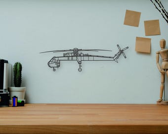S-64 Skycrane SVG DXF Helicopter Model | CNC Laser Cut File