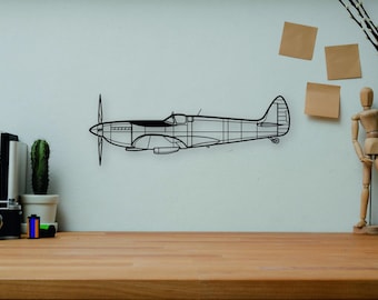 Spitfire Mk. IX SVG Dxf Airplane Model | CNC Laser Cut File