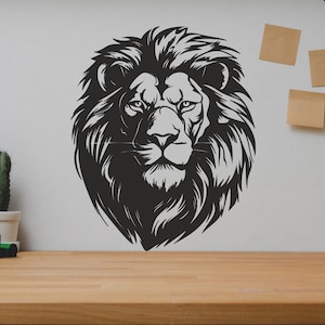 Lion SVG/DXF - Download digital Pdf, Dxf, Cdr, Ai, Svg - Laser CNC Plasma Waterjet - Lion Dxf - Lion Svg - corte de metal-Arquivos Dxf-Arquivos Svg