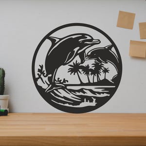 Delphin SVG / DXF - Digitaler Download Pdf, Dxf, Cdr, Ai, SVG - Laser CNC Laser -Plasma Wasserstrahl - Delphin Dxf -Dolphin SVG - Dxf Dateien -Svg Dateien