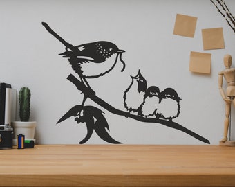 Mother Bird SVG/DXF - Digital Download (Dxf, Svg, Pdf, Cdr, Ai) - Laser CNC Plasma Waterjet - Bird Dxf - Bird Svg - Dxf files - Svg files