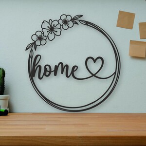 Home Sign SVG/DXF - Door Ornament dxf - Door Ornament svg - Digital Download svg,dxf,pdf,ai,cdr - Laser cnc Plasma Waterjet