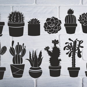Cactus SVG/DXF - digitale download svg, dxf, pdf, ai, cdr - Laser cnc plasma waterjet, Cactus Dxf download - Cactus Svg download metaal snijden
