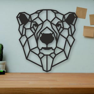 Geometric Polar Bear SVG/DXF - Digital Download Pdf, Dxf, Cdr, Ai, Svg - Laser CNC Plasma Waterjet - Polar Bear Dxf - Polar Bear Svg