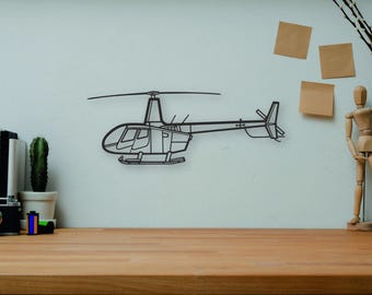 R66 Helicopter SVG DXF Model | CNC Laser Cut File