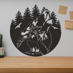 Wolf SVG/DXF - Digital Download Pdf, Dxf, Cdr, Ai, Svg - Laser CNC Plasma Waterjet - Wolf Dxf -Wolf Svg-metal cutting-Dxf File -Svg Files