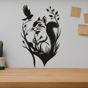 Écureuil SVG/DXF - téléchargement numérique (Dxf, Svg, Pdf, Cdr, Ai) - Laser CNC Plasma jet d'eau - écureuil Dxf - écureuil Svg - fichiers Dxf-Svg