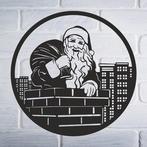 Papai Noel SVG/DXF -Natal Svg/Dxf-Download digital (Dxf, Svg, Pdf, Cdr, Ai)-Laser CNC Plasma Waterjet - Papai Noel Dxf-Papai Noel Svg