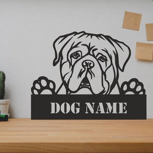 Dogue De Bordeaux Dog SVG/DXF - Digitale Download Pdf, Dxf, Cdr, Ai, Svg - Laser CNC Plasma Waterjet - Dogue De Bordeaux Dog Dxf - Hond Svg