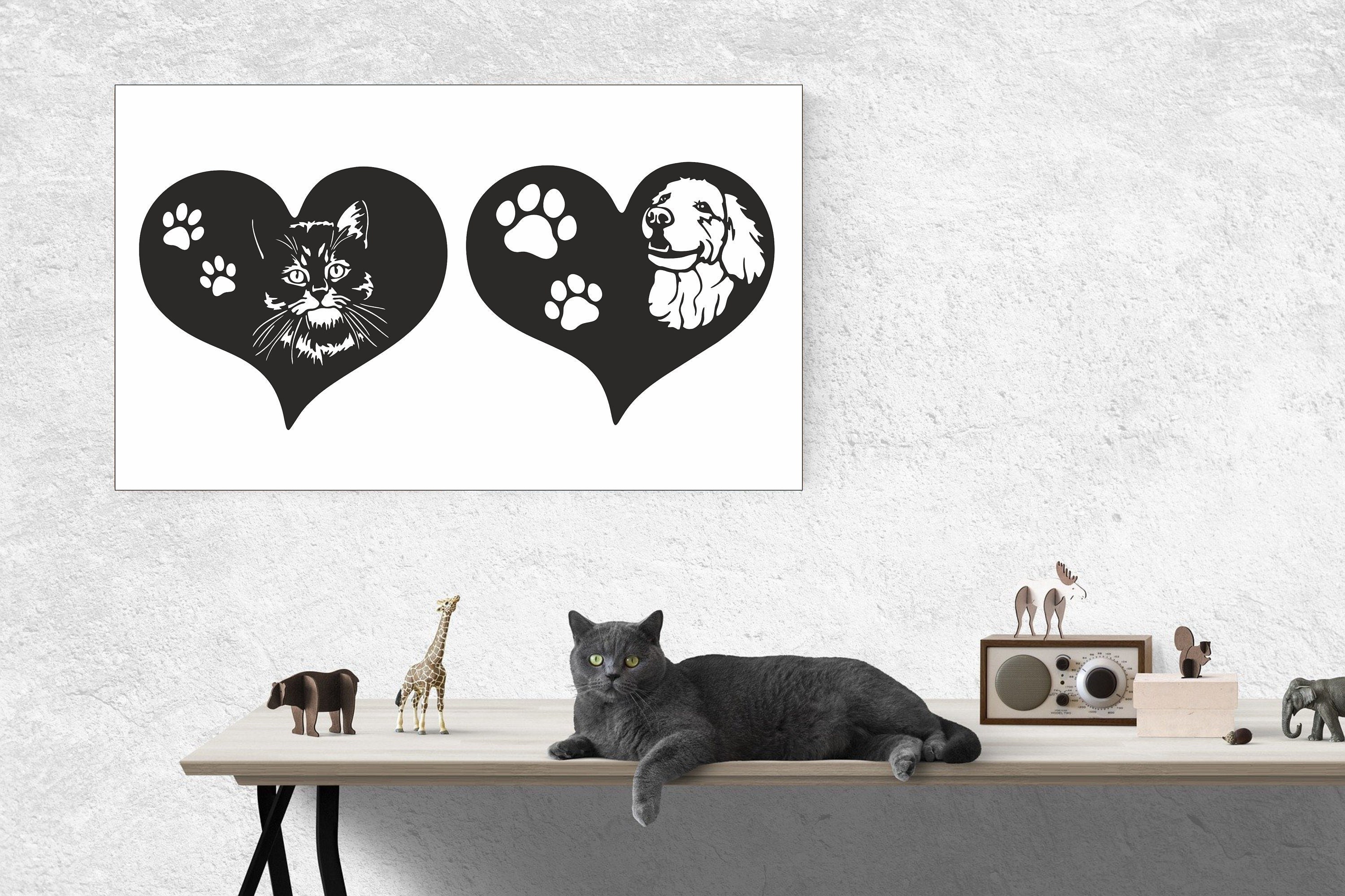 Dog and Cat Wall Decordxfcdr Cutcncplasma Etsy