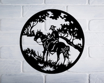 Cowboy SVG/DXF - Download digital svg,dxf,pdf,ai,cdr - Laser cnc Plasma Waterjet, Cowboy Dxf - Cowboy Svg corte de metal-Arquivos Dxf-Arquivos SVG