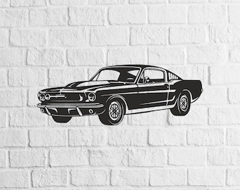 Ford Mustang 1967 SVG/DXF - Mustang Dxf - Mustang Svg - Digital Download Pdf, Dxf, Cdr, Ai, Svg - Laser CNC Plasma Waterjet -