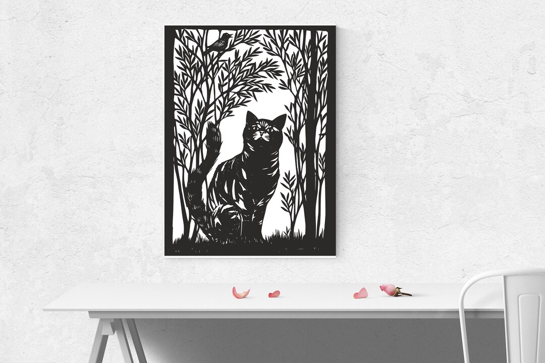 Cat SVG/DXF - Digital Download (dxf, Svg, Pdf, Cdr, Ai) - Laser CNC ...