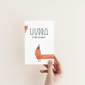 Karte zur Einschulung Dachshund
