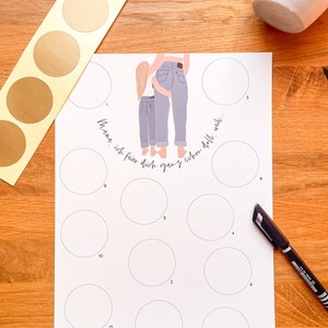 Besonderes Geschenk für Mama zu Muttertag Geburtstag - Kalender mit 12 Feldern zum frei rubbeln in A4