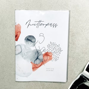 Mutterpass Hülle aus weichem PVC⎪Abstrakt & Modern⎪Geschenk zur Schwangerschaft⎪personalisiert und individuell