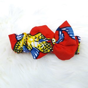 The Heiress Bow - red hair bow - hair bow for girls - African fabric hair bow - hair accessories for girls -  ankara hairbow - classic bow