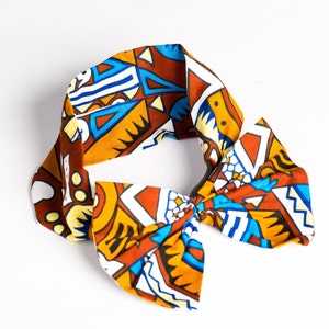 The Ekua Bow - multicolor hair bow - hair bow for girls - African fabric hair bow - hair accessories for girls - headband - bow for girls