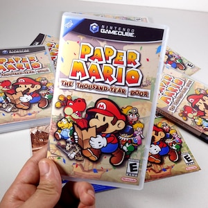Custom Paper Mario: The Thousand-Year Door Nintendo Switch Spielhülle mit GameCube-inspiriertem Design - Kein Spiel enthalten
