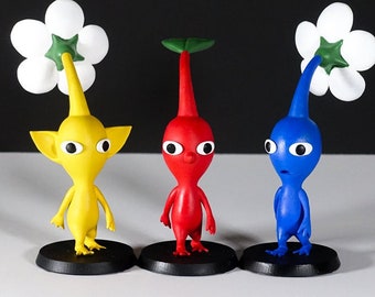Pikmin | Pikmin 4 | Resin 3D Printed | Figurine | Red, Blue & Yellow Pikmin