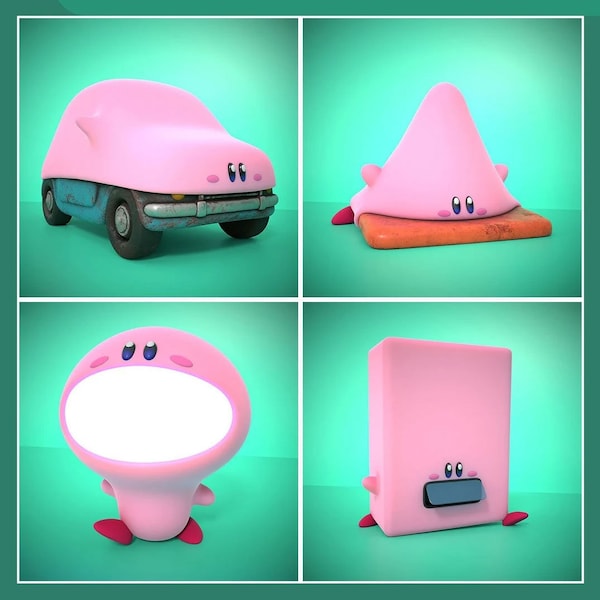 Mouthful Mode Kirby | Kirby and the Forgotten Land | Resin 3D Printed | Carby | Car, Lightbulb, Vending Machine & Cone Kirby