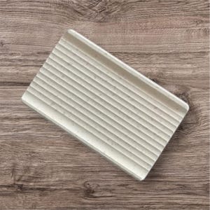 Jabonera de piedra natural hecha a mano - Blanca con motas