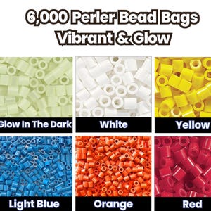 6,000 Perler Bead Bags - Vibrant & Glow