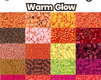 Perler 1,000 Count Bag – Warm Glow Warm Colors (5mm) | Reds, Oranges, Yellows Fuse Beads for Pixel Art & Melty Crafts