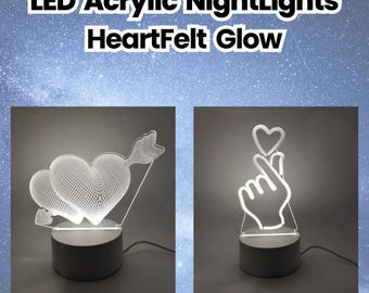 Led Acrylic NightLights - Heartfelt Glow
