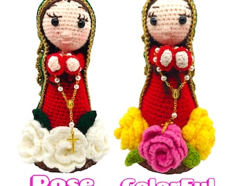 Handmade Crochet Our Lady of Guadalupe Doll – 8" Catholic Decor