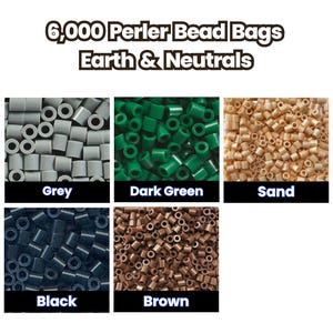 6,000 Perler Bead Bags - Earth & Neutrals