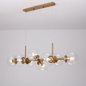 Ceiling lamp with glass Brass Hanging lamp Industrial Gold with Glass Balls - SeanMiller - Home decoration - Lighting